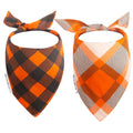 2 Pack Fall Dog Bandanas – Birthday Pet Scarf for Dogs & Cats, Orange L by Deal US