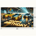 BlissYard Race Car Happy Birthday Banner 70x43" Party Backdrop Decor by Deal US