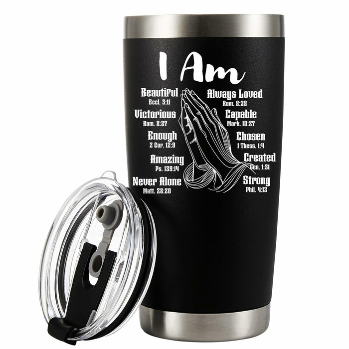 Panvola Vacuum Insulated Tumbler Stainless Steel 20oz Black by Deal US