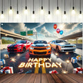 BlissYard Car Birthday Banner 70x43" Fast Cars Party Photo Backdrop by Deal US