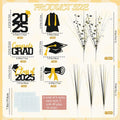 Graduation Decorations Class of 2025 23pcs Blue Gold Centerpiece Sticks by Deal US