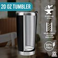 Panvola Vacuum Insulated Tumbler Stainless Steel 20oz Black by Deal US