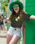 JMHACHY Women's St. Patrick's Shamrock Heart Leopard T-Shirt Grey Size XL by Deal US