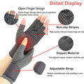 VigorGlove Copper Fit Arthritis Gloves Adjustable Belt Anti-Slip Black 2P Size S by Deal US