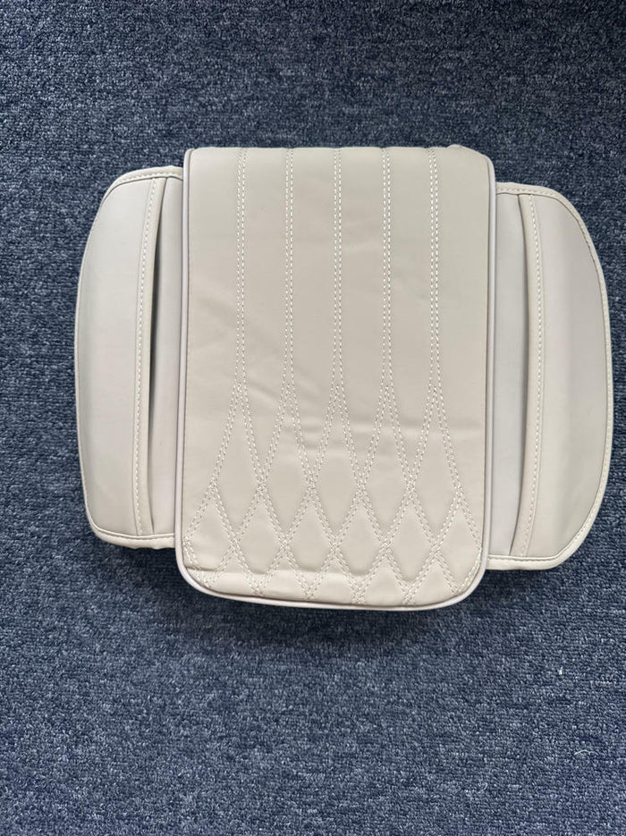 Yumfugu Car Center Console Armrest Cover Leather Memory Foam Beige 12.59x8.66 by Deal US