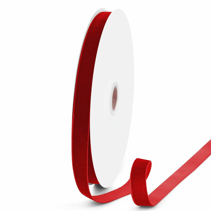 VISPAD Velvet Ribbon 5/8" x 25yd Red Single Face 1 Roll by Deal US