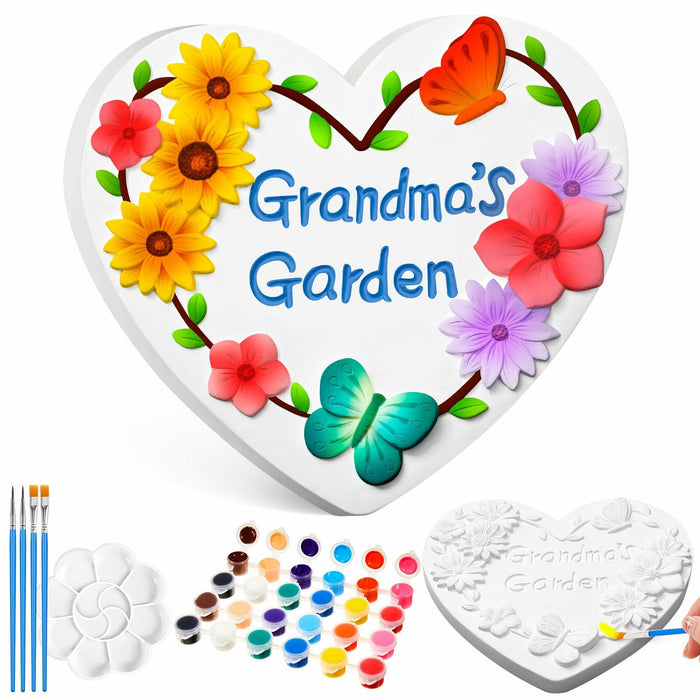 Juexica Grandma's Garden Stepping Stone DIY Paint Kit 10.4 Inch by Deal US