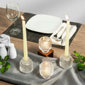 Reversible Glass Candlestick Holders Set of 4 Green Candle Holder Decor by Deal US