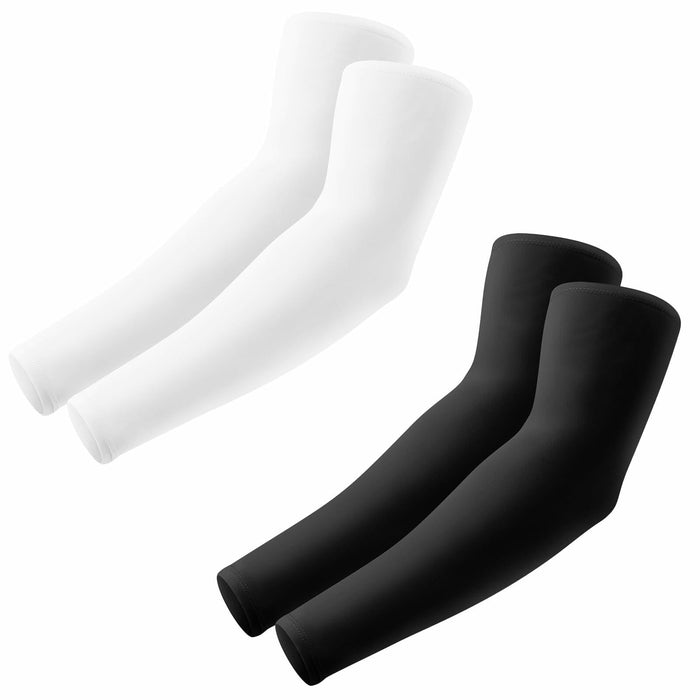 Aprilswan UV Sun Protection Arm Sleeves Compression Cooling 2 Pairs Black/White by Deal US
