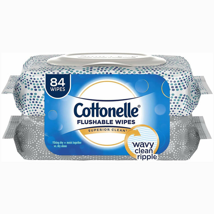 BestBy06/27 Cottonelle Fresh Care Flushable Cleansing Cloths 1-Ply White 84 Pack by Deal US
