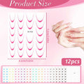 Lnngub Nail Art Stickers French Gradient Stripes White 12 Sheets by Deal US