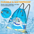 Slohif Kids Drawstring Backpack Green Dinosaur Waterproof Nylon Large by Deal US