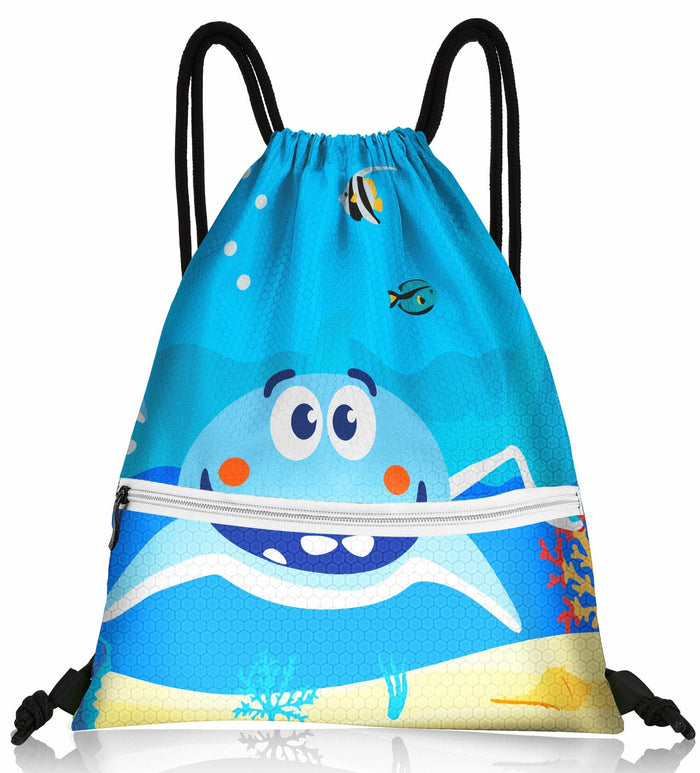 Slohif Kids Drawstring Backpack Green Dinosaur Waterproof Nylon Large by Deal US