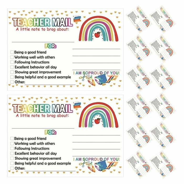 NUOBESTY 50pcs Rainbow Classroom Behavior Incentive Postcards for Teachers by Deal US