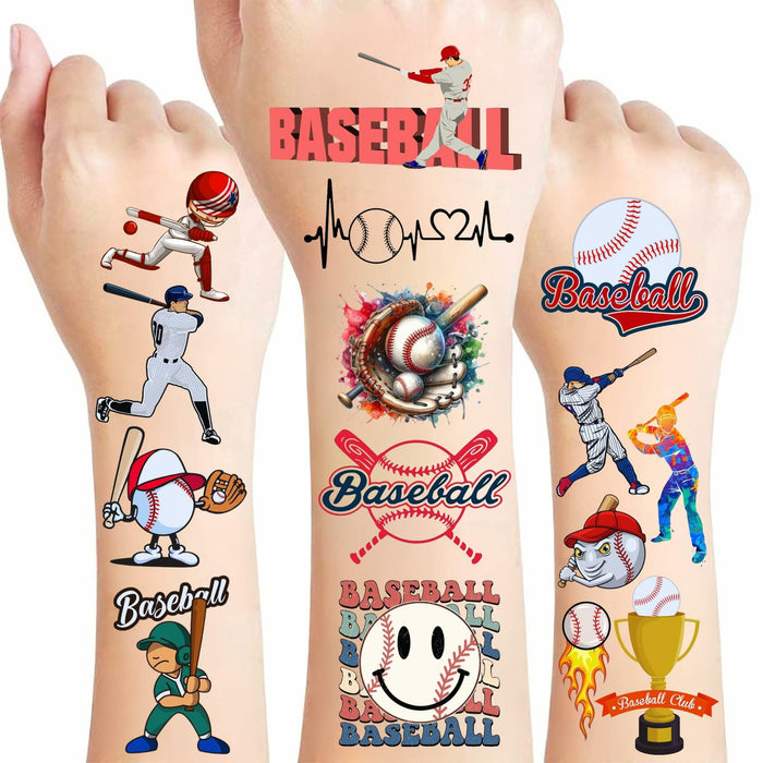 Baseball Temporary Tattoos 72 Pcs 6 Sheets Sport Party Favors Gift Idea by Deal US