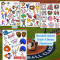 Baseball Temporary Tattoos 72 Pcs 6 Sheets Sport Party Favors Gift Idea by Deal US