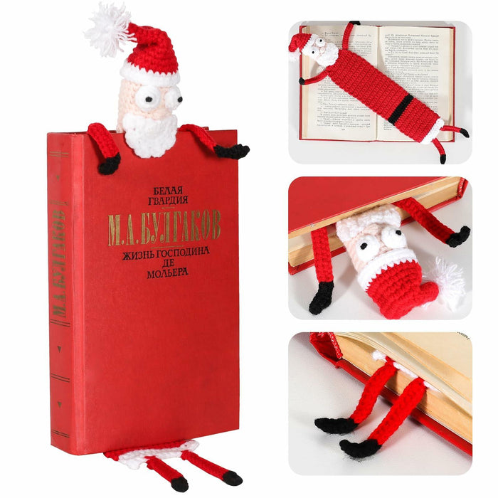 Crochet Santa Bookmark Kawaii 3D Christmas Gift for Kids Women by Deal US