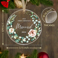 First Christmas Married Ornament 2024 1st Christmas Mr and Mrs Wedding Gift by Deal US