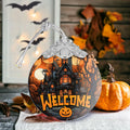 Welcome to The Haunted House Stained Glass Christmas Ornament Holiday Decor by Deal US