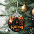 Welcome to The Haunted House Stained Glass Christmas Ornament Holiday Decor by Deal US