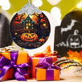 The Haunted House Stained Glass Christmas Ornament Holiday Decoration by Deal US