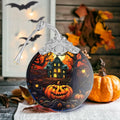 The Haunted House Stained Glass Christmas Ornament Holiday Decoration by Deal US