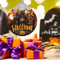 Welcome to The Haunted House Stained Glass Christmas Ornament Holiday Decor by Deal US