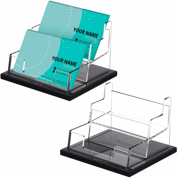 Feifeiya 2 Pcs 2 Tier Clear Acrylic Business Card Holder Stand 2 Slots by Deal US