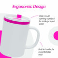 Copco Desk Mug 16 oz Double-Wall Insulated Spill-Resistant Pink BPA-Free by Deal US