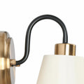 GEPOW Black Gold Wall Sconce Modern Fabric Shade Bathroom Wall Light by Deal US