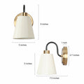 GEPOW Black Gold Wall Sconce Modern Fabric Shade Bathroom Wall Light by Deal US