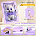 TOMORRY iPad Air 11 Inch Case M3 2025 M2 2024 Purple Tempered Glass by Deal US