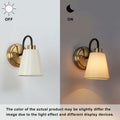GEPOW Black Gold Wall Sconce Modern Fabric Shade Bathroom Wall Light by Deal US