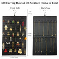 Neehows Hanging Earring Organizer Wall Holder 600 Holes 30 Hooks Black by Deal US