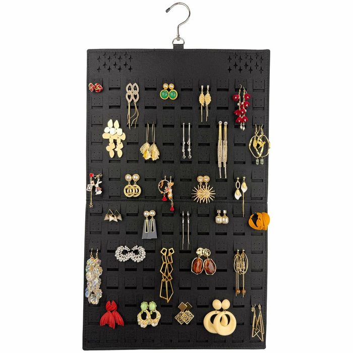 Neehows Hanging Earring Organizer Wall Holder 600 Holes 30 Hooks Black by Deal US
