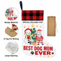 Best Dog Mom Ever Christmas Stocking Holiday Decoration 18x12 Inch by Deal US