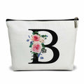 Flower Letter G Makeup Bag Alphabet Initial Cosmetic Bag Birthday Gift by Deal US