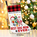 Best Dog Mom Ever Christmas Stocking Holiday Decoration 18x12 Inch by Deal US