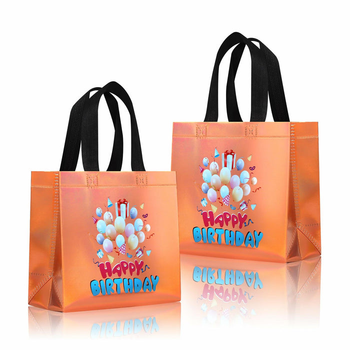 cabzymx Birthday Gift Bags with Handles Yellow Balloons Pattern 18 Pc Small by Deal US