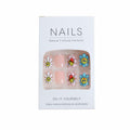 RIICFDD Summer Press On Nails Short Square Nude Pink Flower 24Pcs by Deal US