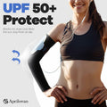 Aprilswan UV Sun Protection Arm Sleeves Compression Non Slip White 1 Pair by Deal US