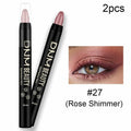 evpct 2Pcs Cream Waterproof Eyeshadow Sticks Set Rose Shimmer Matte 27+27 by Deal US
