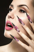 RUOKEXIN Medium Purple Ombre Halloween Press On Nails Spider Web 24Pcs by Deal US