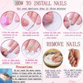 RUOKEXIN Medium Purple Ombre Halloween Press On Nails Spider Web 24Pcs by Deal US