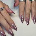 RUOKEXIN Medium Purple Ombre Halloween Press On Nails Spider Web 24Pcs by Deal US
