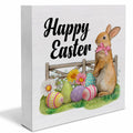 Rustic Bunny Wood Sign Happy Easter Decor Tabletop Shelf 5x5 Inches by Deal US