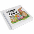 Rustic Bunny Wood Sign Happy Easter Decor Tabletop Shelf 5x5 Inches by Deal US