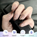 Oauee Semi Cured Gel Nail Strips 20 Stickers Anthracite Gray UV/LED Lamp by Deal US