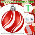 Jetec 4 Pcs 24in Light Up PVC Inflatable Christmas Balls Outdoor Decorations by Deal US