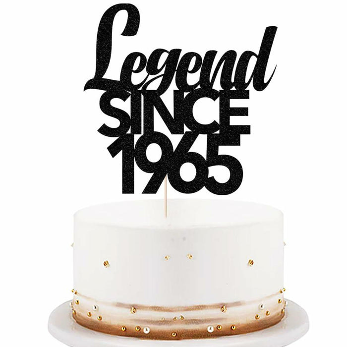 Legend Since 1965 60th Birthday Cake Topper Black Funny Fabulous Decor by Deal US